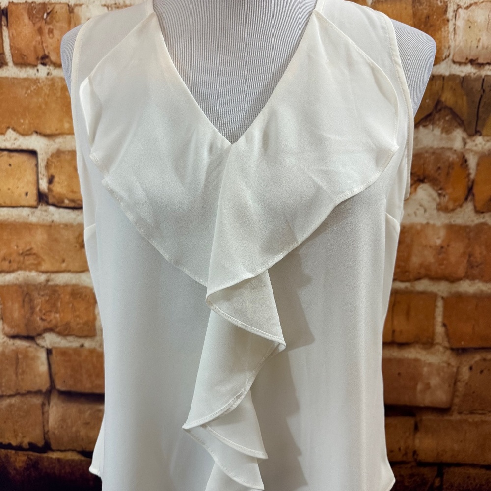 WHBM Ruffle Front Blouse